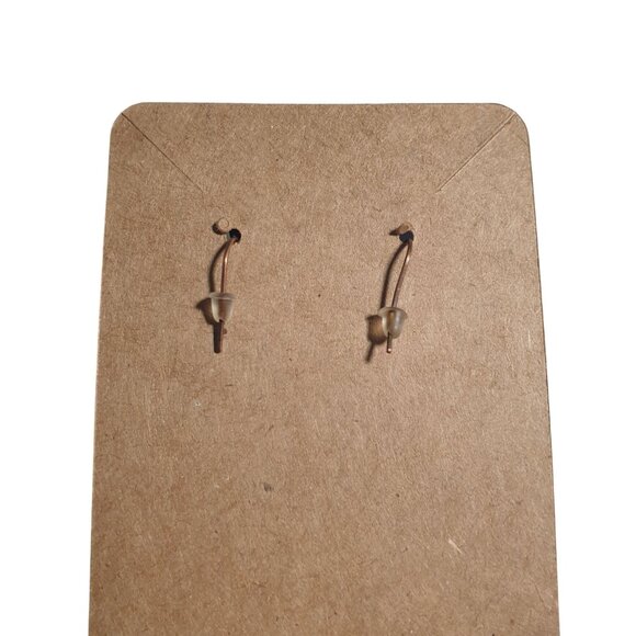 Handmade Copper Tribal Dangle Earrings Geometric Etched Design Lightweight Boho - Picture 4 of 4